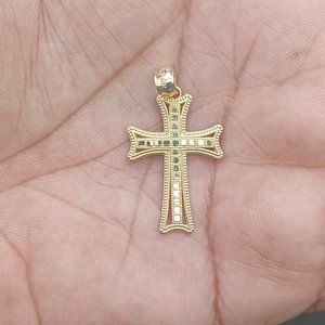 10kt real gold cross pendant